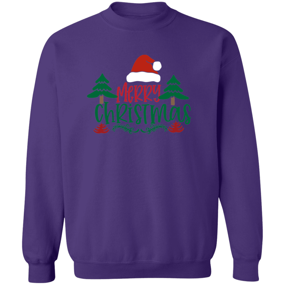 A Merry Christmas Crewneck Pullover Sweatshirt - Sweatshirts Purple / S Real Domain Streetwear Real Domain Streetwear