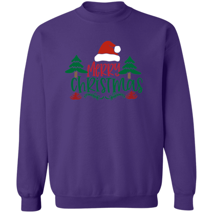 A Merry Christmas Crewneck Pullover Sweatshirt - Sweatshirts Purple / S Real Domain Streetwear Real Domain Streetwear