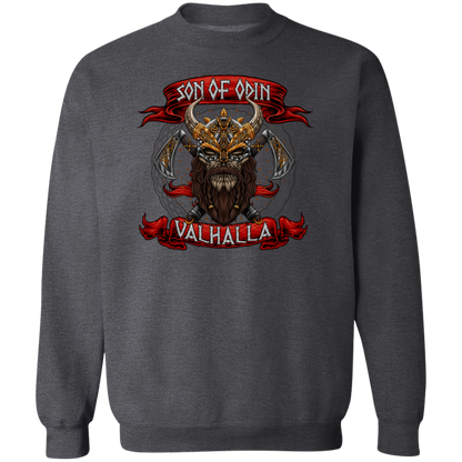 Son of Odin Crewneck Pullover Sweatshirt - Sweatshirts Dark Heather / M Real Domain Streetwear Real Domain Streetwear