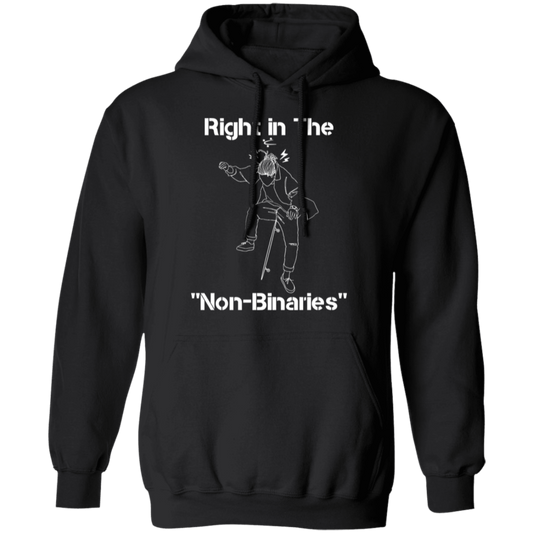 Right in the "Non-Binaries" Pullover Hoodie - Hoodies Black / M Real Domain Streetwear Real Domain Streetwear