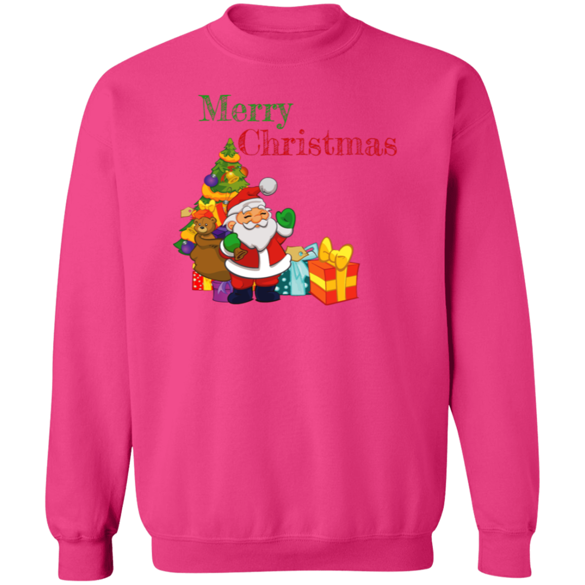 Merry Christmas with Santa Crewneck Pullover Sweatshirt