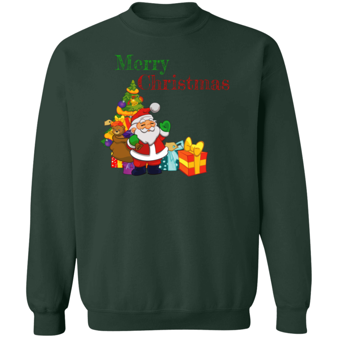 Merry Christmas with Santa Crewneck Pullover Sweatshirt