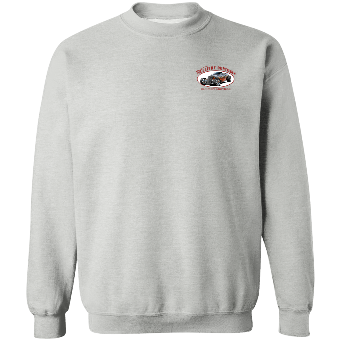 Hellfire Customs Crewneck Pullover Sweatshirt - Sweatshirts Sport Grey / M Real Domain Streetwear Real Domain Streetwear