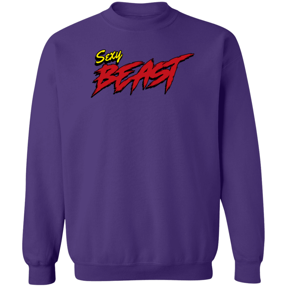 Sexy Beast Crewneck Pullover Sweatshirt - Sweatshirts Purple / S Real Domain Streetwear Real Domain Streetwear