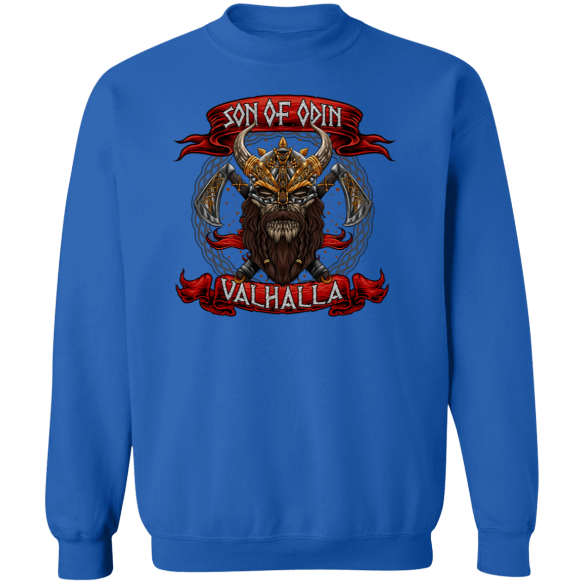 Son of Odin Crewneck Pullover Sweatshirt - Sweatshirts Royal / M Real Domain Streetwear Real Domain Streetwear