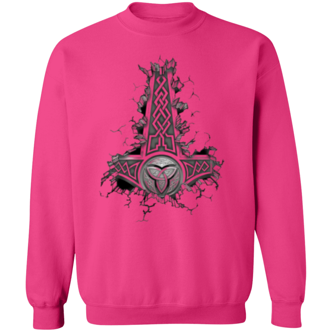 Mjollnir Crewneck Pullover Sweatshirt - Sweatshirts Heliconia / M Real Domain Streetwear Real Domain Streetwear