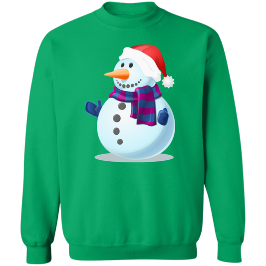 Snowman Crewneck Pullover Sweatshirt - Sweatshirts Irish Green / S CustomCat Real Domain Streetwear