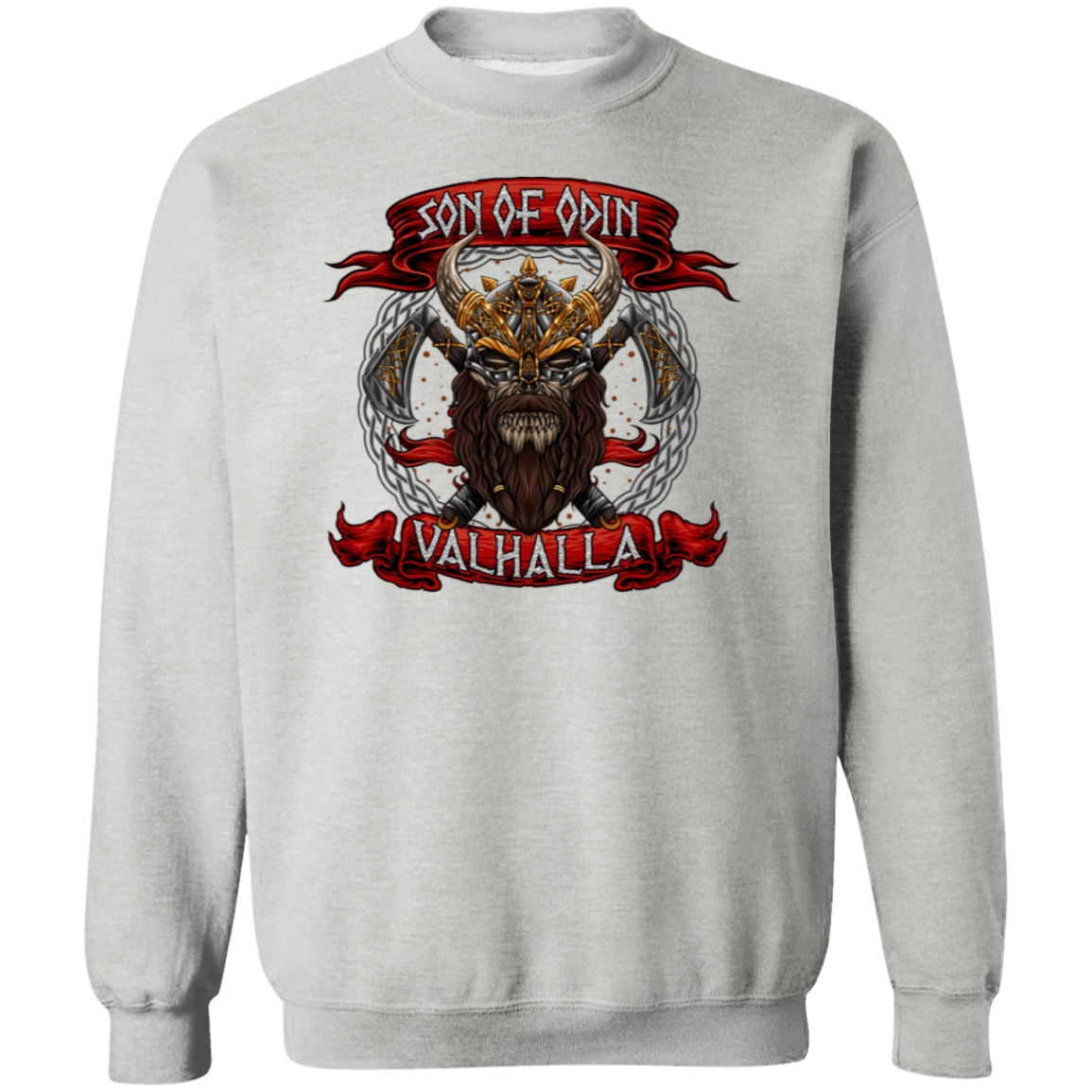 Son of Odin Crewneck Pullover Sweatshirt - Sweatshirts Sport Grey / M Real Domain Streetwear Real Domain Streetwear