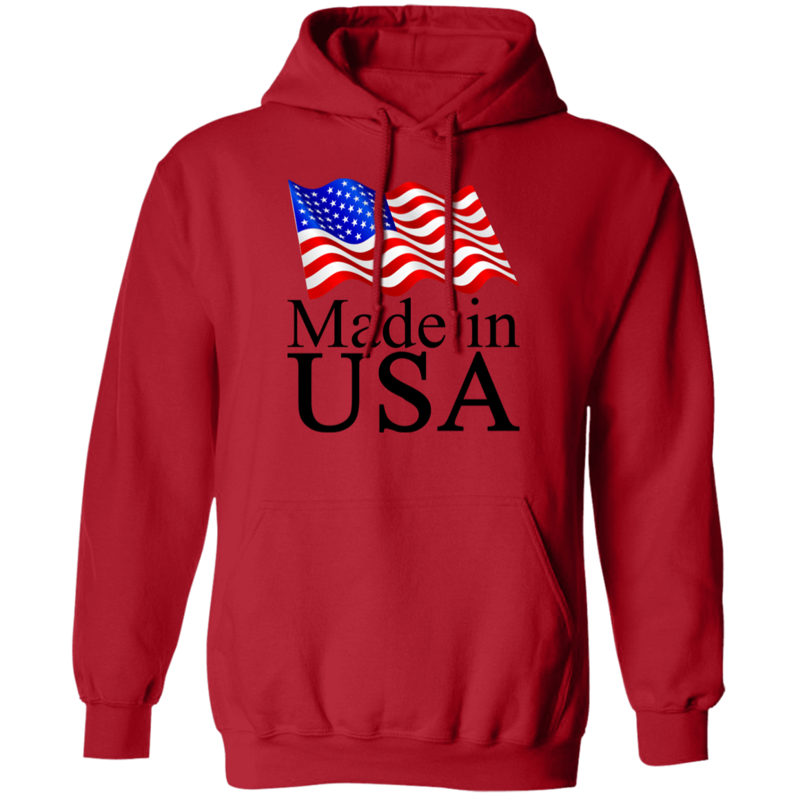 Made in USA American Flag Pullover Hoodie
