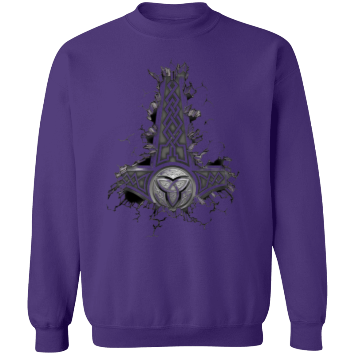 Mjollnir Crewneck Pullover Sweatshirt - Sweatshirts Purple / M Real Domain Streetwear Real Domain Streetwear