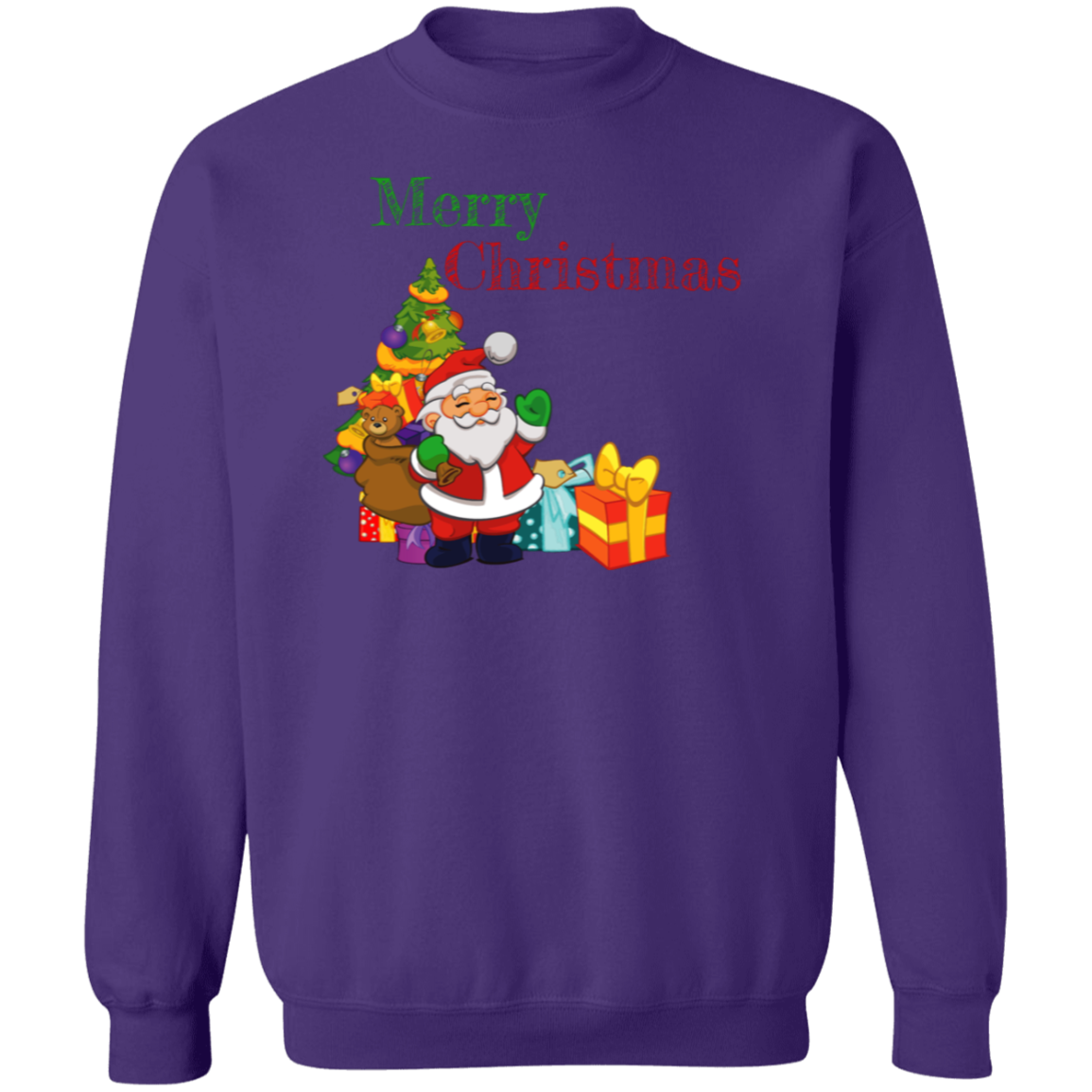 Merry Christmas with Santa Crewneck Pullover Sweatshirt