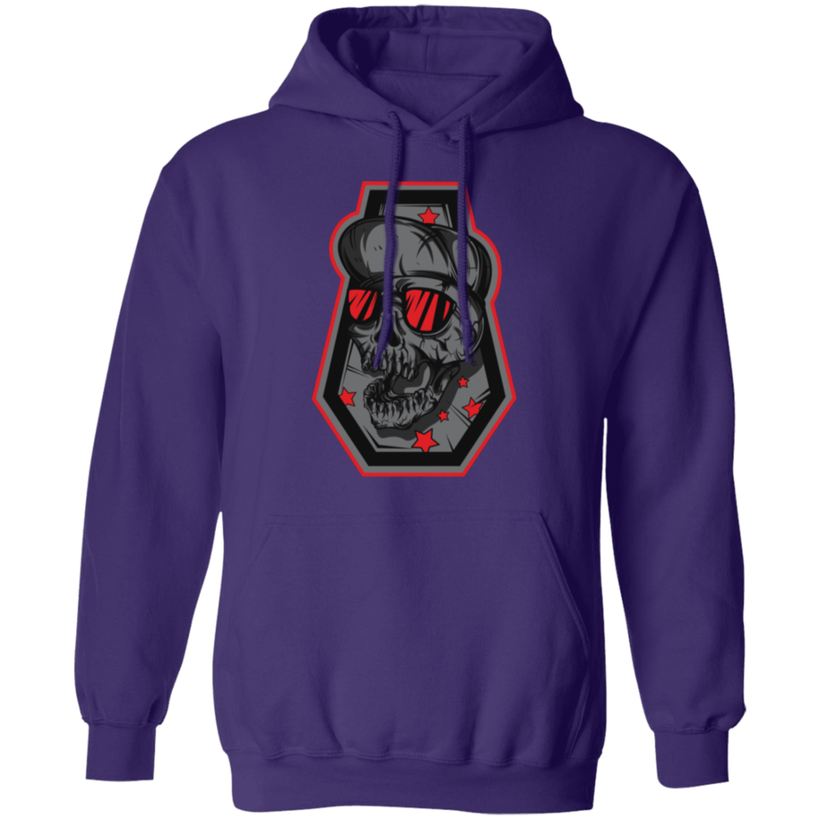 Skull Grave Gamer & Skater Pullover Hoodie - Hoodies Purple / M Real Domain Streetwear Real Domain Streetwear