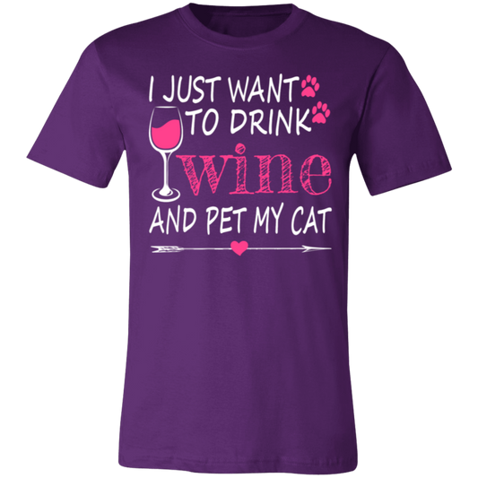 I Just Want to Drink Wine... Jersey Short-Sleeve T-Shirt - T-Shirts Team Purple / M Real Domain Streetwear Real Domain Streetwear