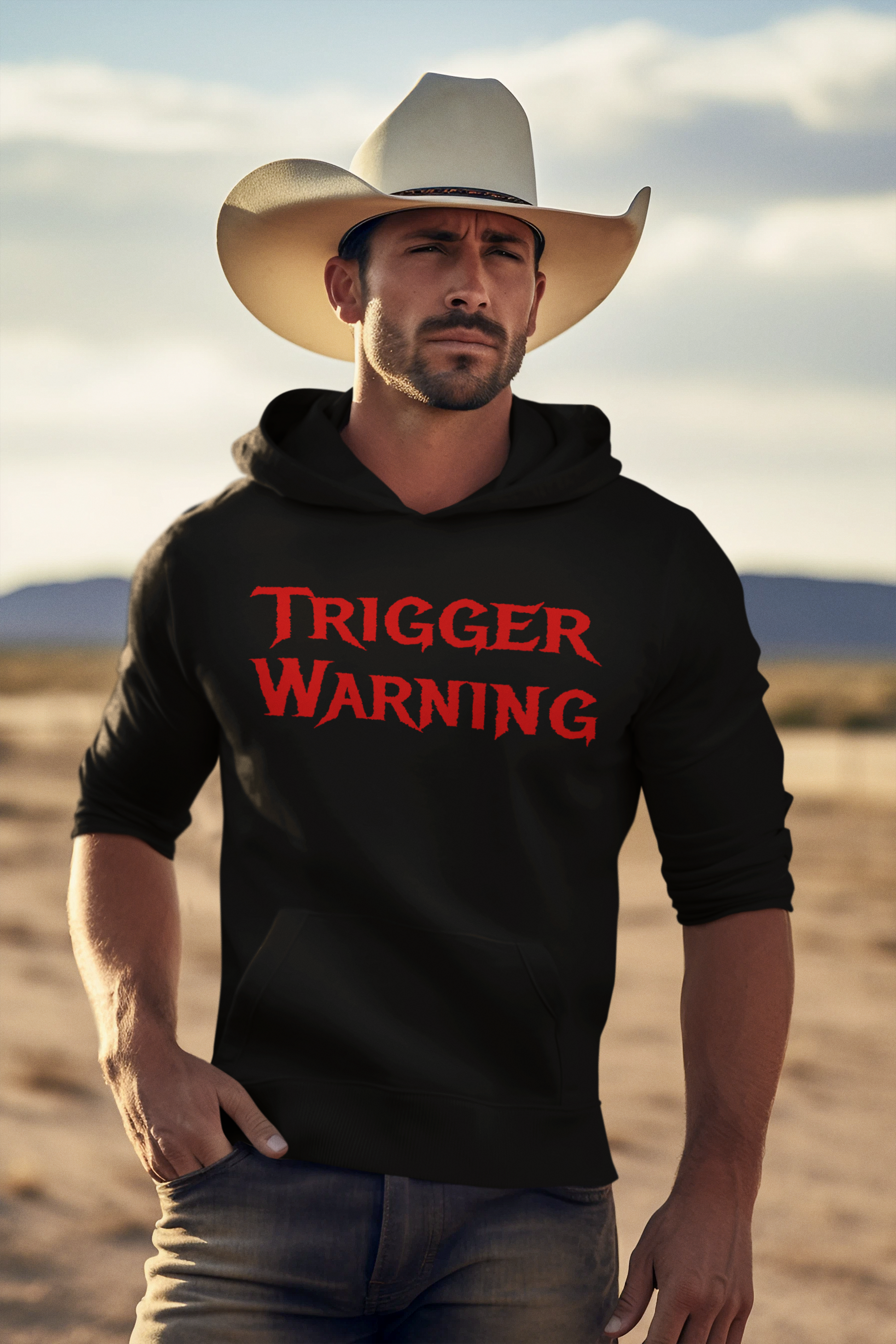 Trigger Warning Pullover Hoodie - Hoodies Sport Grey / M Real Domain Streetwear Real Domain Streetwear