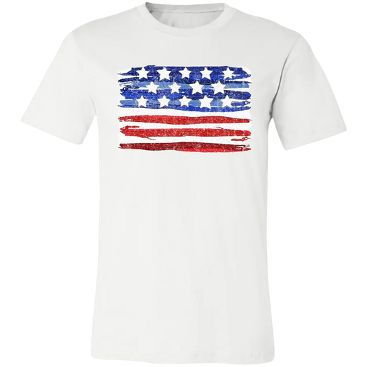 Painted American Flag Jersey Short-Sleeve T-Shirt - Image #3